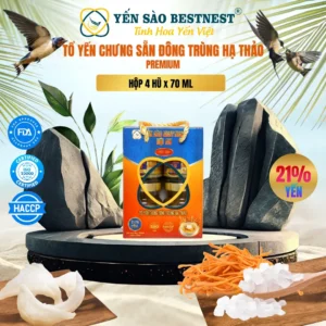 Hộp 4 hũ Yến Sào BESTNEST HỘI AN Premium 21% Đông trùng hạ thảo