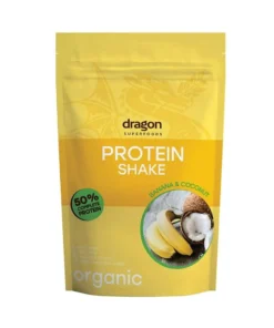 Bột protein thực vật lắc chuối sữa dừa hữu cơ Dragon Superfoods 450g